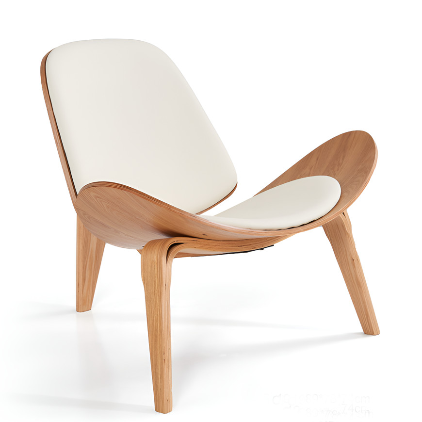 White cushion shell chair lounge seating