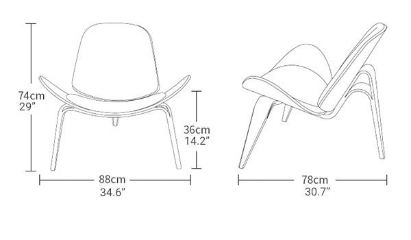 CH 07 Shell chair replica dimension