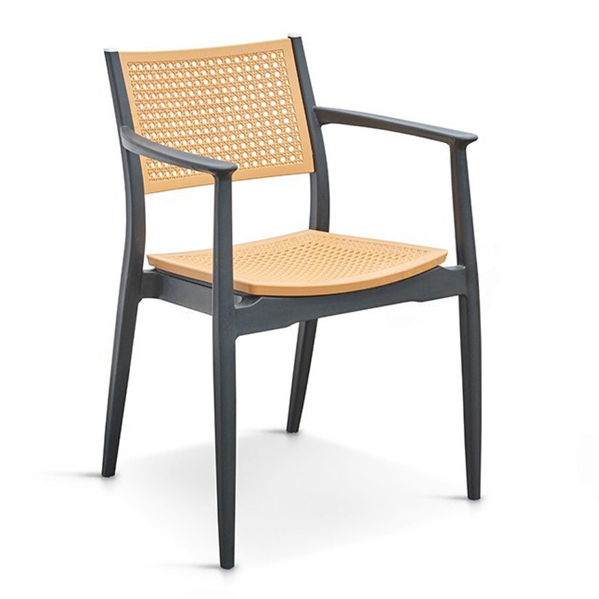 Black outdoor plastic chairs