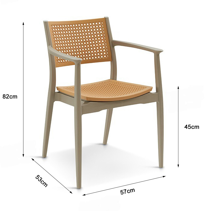 outdoor stackable plastic chair dimension