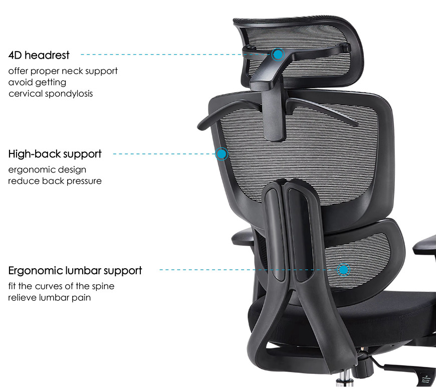 office chair with footrest lumbar support