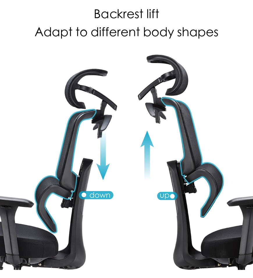 office chair with footrest backrest height adjustable