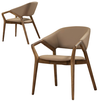 N-C7002 Modern Leather Solid Wood Chairs