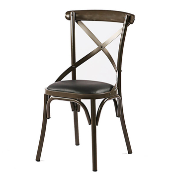 N-C3029M French X Back Metal Bistro Chairs