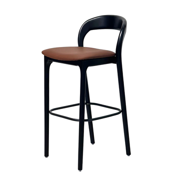 N-B2008 Wood And Upholstered Island Stools With Back