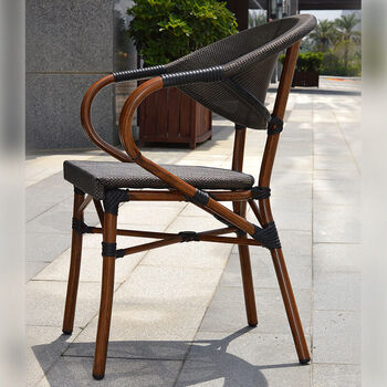 N-CFC316 Aluminum Faux Bamboo Outdoor Cafe Chairs