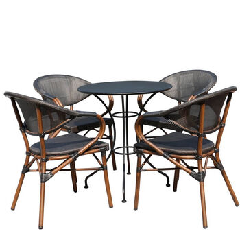 N-CFC316 Aluminum Faux Bamboo Outdoor Cafe Chairs