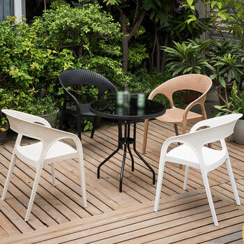 N-PP23 Rattan-Look Outdoor Plastic Chairs Set