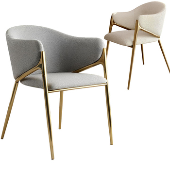 N-Y3018 Modern Upholstered Dining Chairs With Gold Base