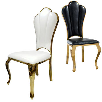 N-141 Upholstered Stainless Steel Dining Chairs